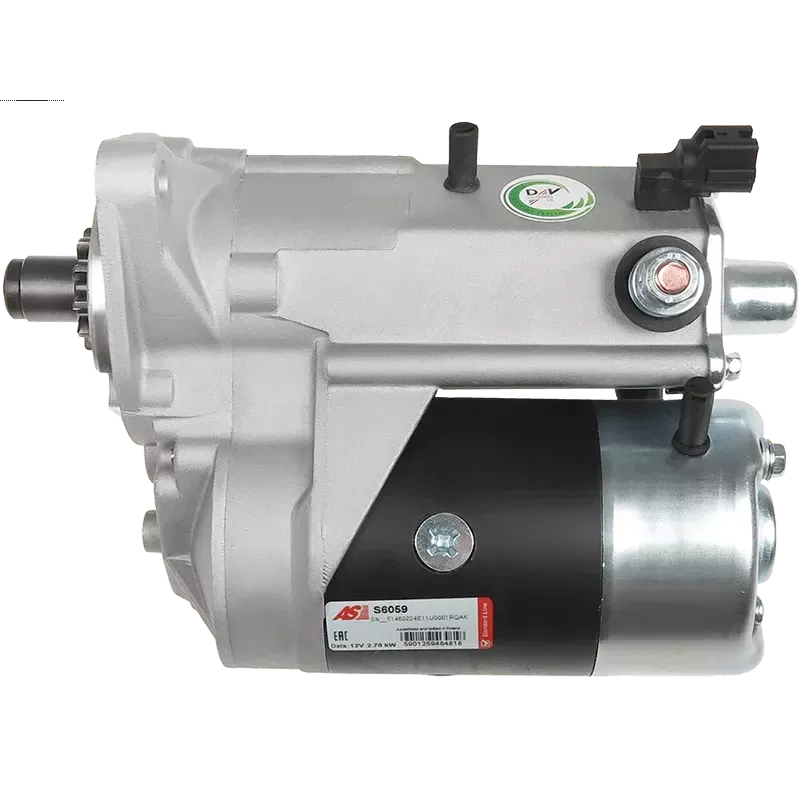 Démarreur 12V 2.70kW 11 dents AS-PL S6059, BOSCH 0986026030, CARGO 114853, DELCO DRS0449, DENSO 228000-2633