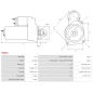 Démarreur 12V 1.30kW 9 dents AS-PL S6061, UD00874S, BOSCH 0986023260, F042200010, CARGO 114056