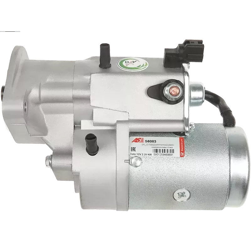 Démarreur 12V 2.20kW 10 dents AS-PL S6083, CARGO 111874, DELCO DRS7500, RAS38611, DENSO 228000-3640