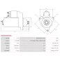 Démarreur 12V 2.20kW 9 dents AS-PL UD805062(DENSO)S, CARGO 111874, DELCO DRS7500, RAS38611, DENSO 228000-3640