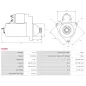 Démarreur 12V 2.50kW 13 dents AS-PL S6089, CARGO 113725, CUMMINS 3604485NW, 3604485RX, 3604660NW