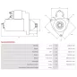Démarreur 12V 2.00kW 9 dents AS-PL UD809832(DENSO)S, CARGO 115468, DELCO DRS0959, DENSO 428000-4840, 428000-4841