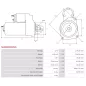 Démarreur 12V 1.00kW 10 dents AS-PL S6235S, UD808768(DENSO)S, CARGO 116092, DELCO DRS0931, RAS31042