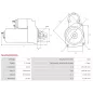 Démarreur 12V 1.70kW 15 dents AS-PL UD810116(DENSO)S, BOSCH 0001153510, 0001153511, CARGO 115607, DELCO DRS0854