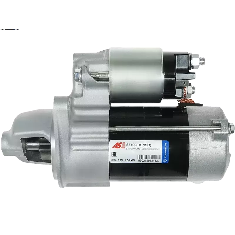 Démarreur 12V 1.00kW 9 dents AS-PL UD810210(DENSO)S, BOSCH 0986023460, CARGO 113211, 114194, DELCO DRS0148