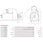 Démarreur 12V 1.00kW 9 dents AS-PL UD810210(DENSO)S, BOSCH 0986023460, CARGO 113211, 114194, DELCO DRS0148