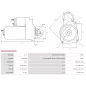 Démarreur 12V 2.00kW 9 dents AS-PL UD805285(DENSO)S, DELCO DRS0953, DENSO 428000-9480, 428000-9481, 428000-9482