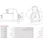 Démarreur 12V 1.70kW 11 dents AS-PL UD13767S, UD805275(DENSO)S, BOSCH 0001138019, 0001138020, 0001138069