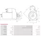 Démarreur 12V 1.40kW 9 dents AS-PL UD816053(DENSO)S, CARGO 116426, DENSO 428000-8170, 428080-8170, DSN1492