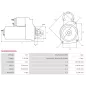 Démarreur 12V 1.20kW 9 dents AS-PL UD808819(DENSO)S, DENSO 428000-4520, 428000-4521, 428000-4540, 428000-4541