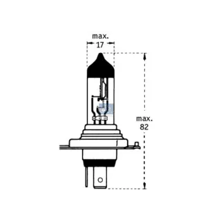 Ampoule, 12 V, H4, 60/55 W, P43t Pour Citroën Jumper - Fiat Ducato.