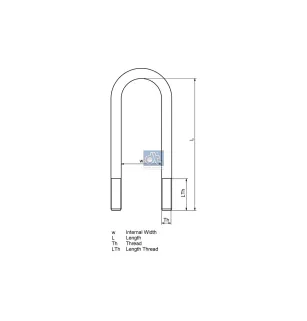 Bride de ressort, M24 x 2, LTh: 80 mm, L: 290 mm, w: 130 mm Pour Meritor Suspension - 21223928