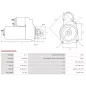 Démarreur 12V 2.00kW 10 dents AS-PL UD815165(DENSO)S, BOSCH 0001109015, 0001109050, 0001109052, 0001109055