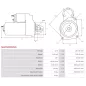 Démarreur 12V 1.40kW 10 dents AS-PL UD815152(DENSO)S, BOSCH 0001108183, 0001108400, 0986018310, CARGO 114460