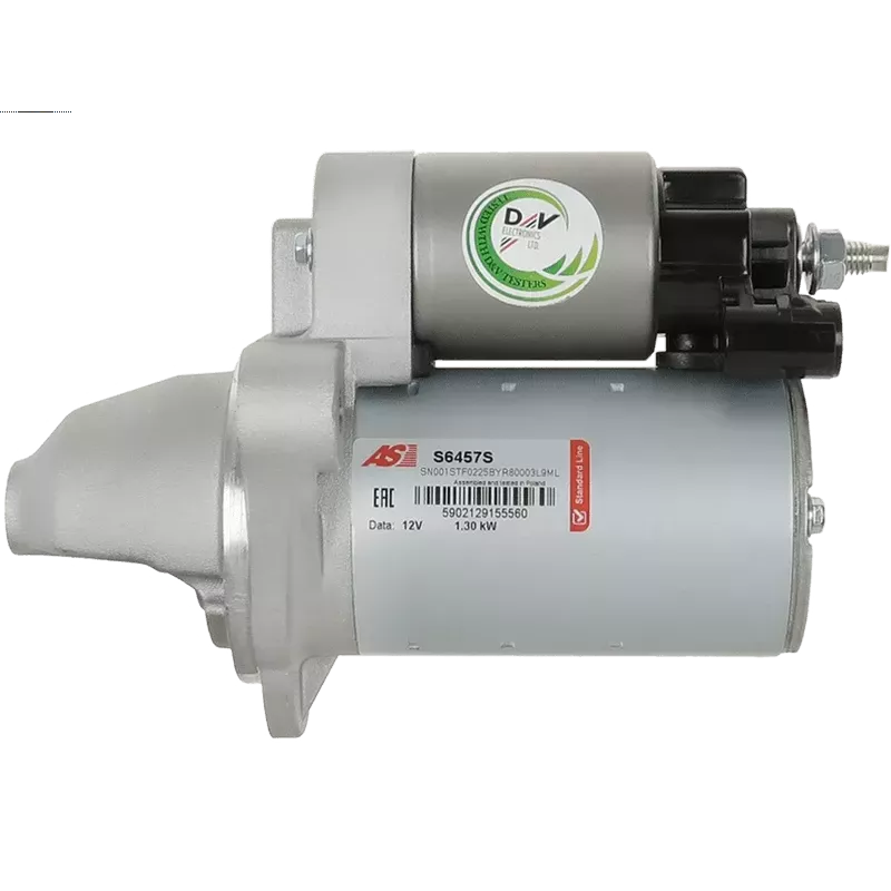 Démarreur 12V 1.30kW 11 dents AS-PL S6457S, UD20531S, BOSCH 0986CR1807, 0986UR1807, SR8671X