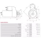 Démarreur 12V 2.00kW 9 dents AS-PL UD815166(DENSO)S, DENSO DSN3018, FIAT 46430784, 46473784, 46478945