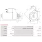 Démarreur 12V 1.10kW 9 dents AS-PL UD815157(DENSO)S, BOSCH 0001107401, 0001107408, 0001107413, 0986017120