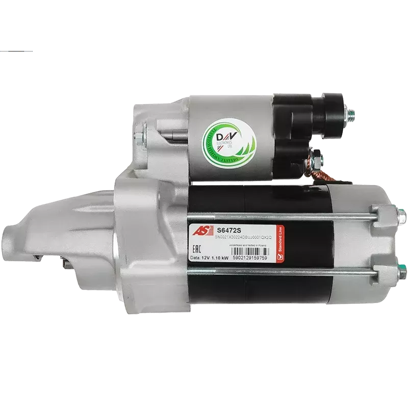 Démarreur 12V 1.10kW 9 dents AS-PL UD18928S, UD21187S, DENSO 228000-8330, HONDA 31200-PCX-A0,1 31200-PCX-A02