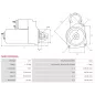 Démarreur 12V 1.70kW 15 dents AS-PL UD819293(DENSO)S, DENSO 260540-0130, 438000-2410, DSN1494, OPEL 12642699