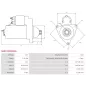 Démarreur 12V 1.20kW 9 dents AS-PL UD810323(DENSO)S, CARGO 113893, F032113893, DENSO 128000-8460, 128000-8461