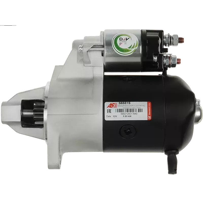 Démarreur 12V 0.80kW 9 dents AS-PL UD03720S, CARGO 111189, F032111189, DENSO 128000-8130, TOYOTA 28100-23800