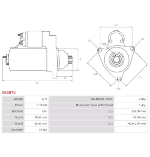 Démarreur 12V 1.50kW Denso UD102294S 31200-5AY-H51