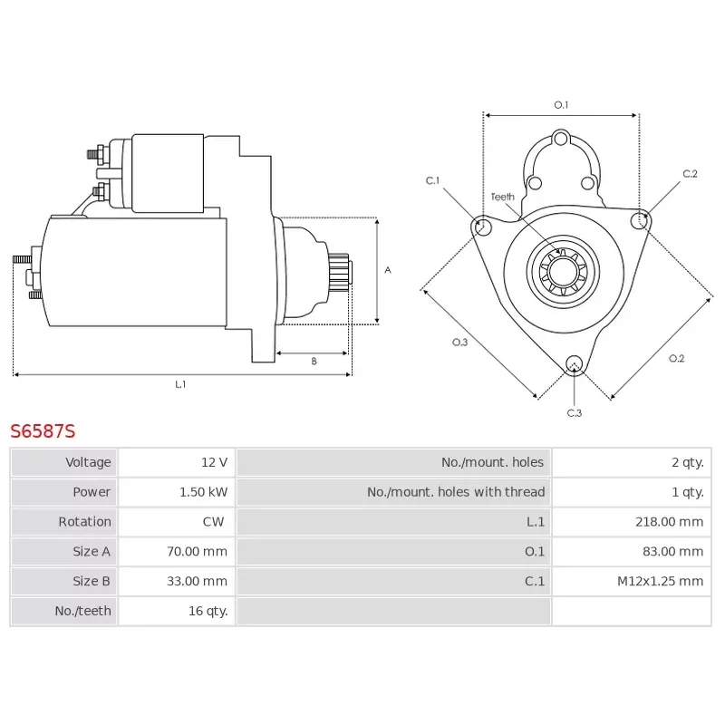 Démarreur 12V 1.50kW Denso UD102294S 31200-5AY-H51