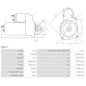 Démarreur 12V 3.20kW 10 dents AS-PL S9172, UD11309S, BOBCAT 6911913, 7020620, CARGO 113654