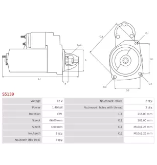 Démarreur 12V 2.20KW 12 dents SUZUKI 1A50-18-400, 1A5018400, 3100077E20, 3100077E22, 31100-65DA0, 31100-67D10