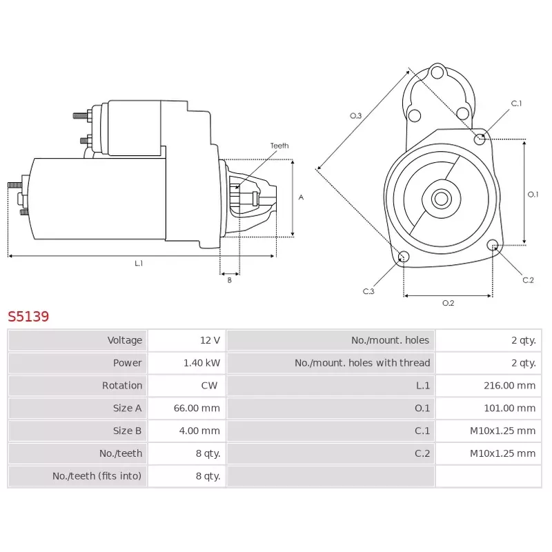 Démarreur 12V 2.20KW 12 dents SUZUKI 1A50-18-400, 1A5018400, 3100077E20, 3100077E22, 31100-65DA0, 31100-67D10