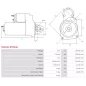 Démarreur 12V 2.70kW 9 dents AS-PL UD11899(LETRIKA)S, CARGO 113381, CLAAS 6005706634, DELCO DRS3405, FIAT 2022520