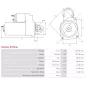 Démarreur 12V 3.00kW 9 dents AS-PL UD11901(LETRIKA)S, BOSCH 0001359013, 0001359077, 0001359100, 0001359111