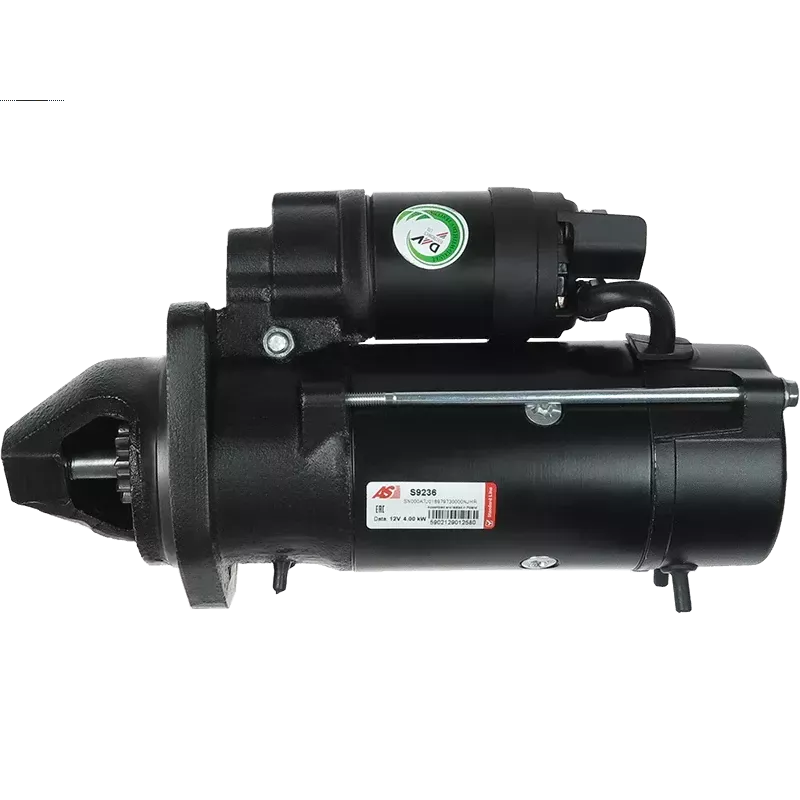Démarreur 12V 4.00kW 9 dents AS-PL S9236, UD11321S, BMW 12417754662, BOSCH 0001230006, 0001230014