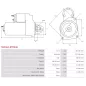 Démarreur 12V 4.00kW 9 dents AS-PL UD03373S, BMW 12417754662, BOSCH 0001230006, 0001230014, CARGO 116093