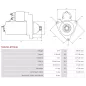 Démarreur 12V 6.50KW 17 dents ISKRA / LETRIKA 11.132.014, 11.132.239, AZG4829, IS1198, MAHLE MS 144, MS144