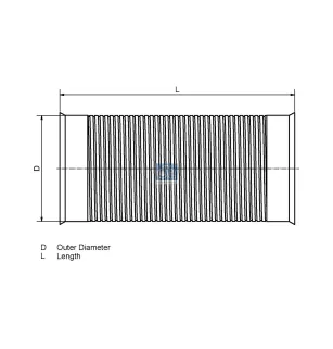 Flexible d'échappement, acier inoxydable, D: 95 mm, L: 295 mm Pour Mercedes-Benz OM 300 - (L-Serie), MK-Series (OM 400)