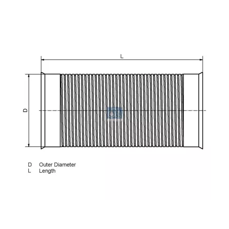 Flexible d'échappement, acier inoxydable, D: 95 mm, L: 295 mm Pour Mercedes-Benz OM 300 - (L-Serie), MK-Series (OM 400)