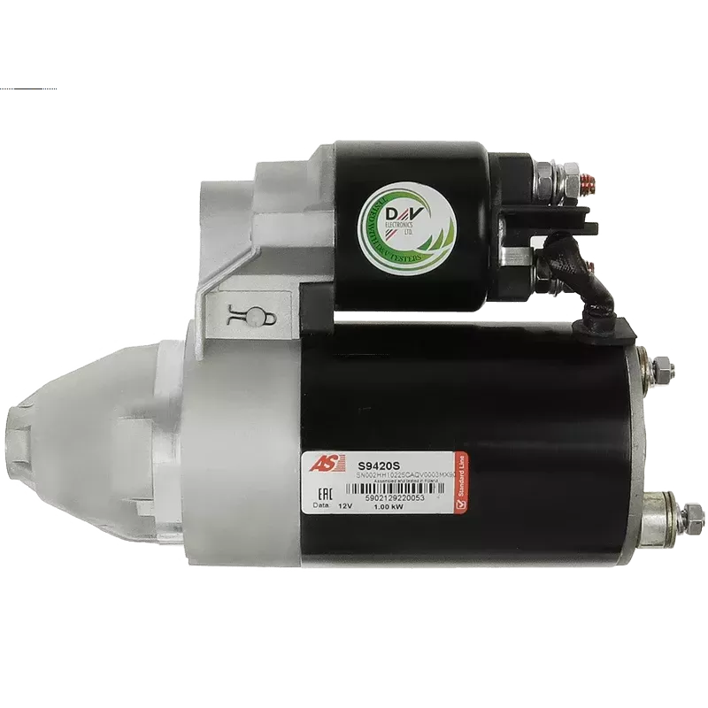 Démarreur 12V 1.00kW 9 dents AS-PL UD100889S, CARGO 114276 Démarreur 12V 1.00kW 9 dents AS-PL UD100889S, CARGO 114276
