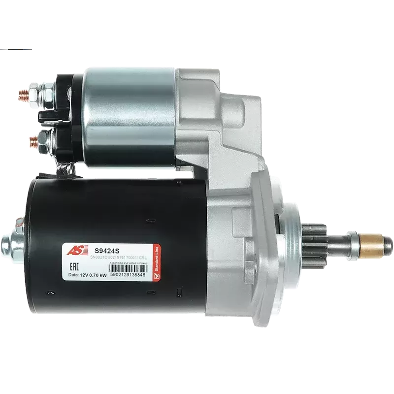 Démarreur 12V 0.70kW 9 dents AS-PL S9424S, UD19359S, BOSCH 0001208017, 0001211012, 0001211013