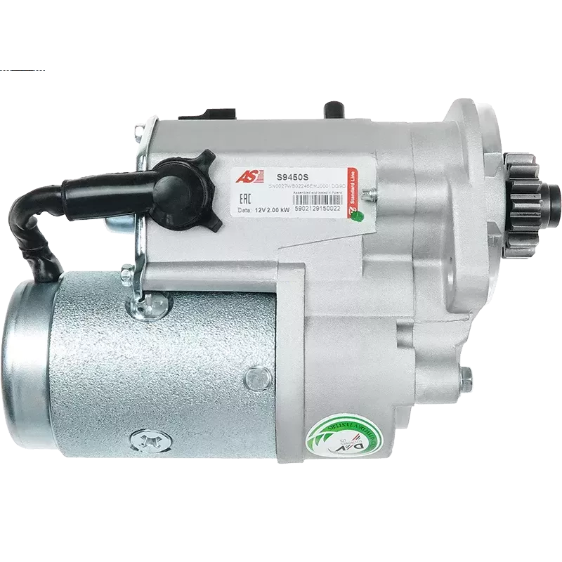 Démarreur 12V 2.00kW 15 dents AS-PL S9450S, UD21256S, CARGO 115968, CUMMINS 4900574, DELCO DRS0237