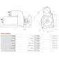 Démarreur 12V 7.30kW 12 dents AS-PL UD100828(NIKKO)S, CATERPILLAR 0R2189, 0R4260, 0R4265, 0R5208