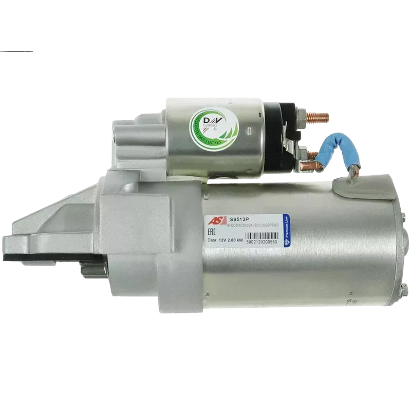 Démarreur 12V 2.00kW 12 dents AS-PL UD101600S, BOSCH 00010DB94E, 0001105205, 0001109205, 0001109304