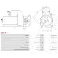 Démarreur 12V 1.20kW 10 dents AS-PL UD101603S, DELCO DRS1066, FORD AMEV4S-11000-AA, EV4S-11000-AA, VOLVO 30644972