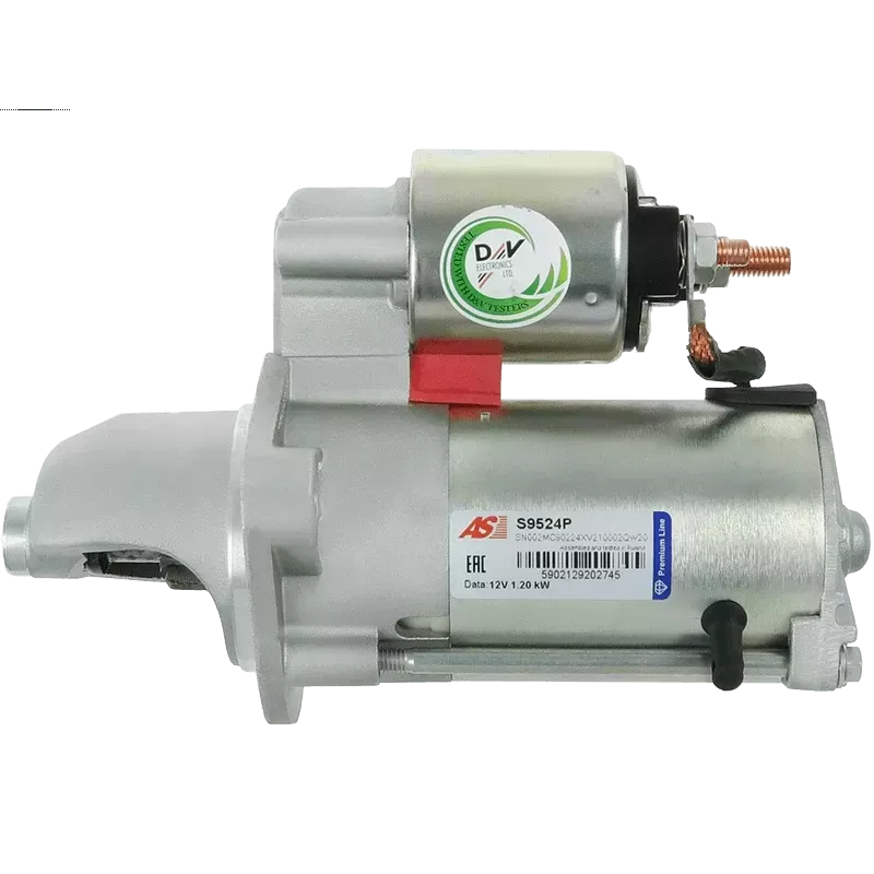 Démarreur 12V 1.20kW 9 dents AS-PL UD101604S, BOSCH 0986024200, CARGO 113719, 115869, DELCO DRS0063