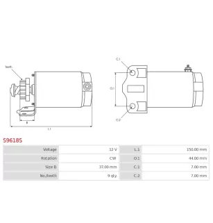 Démarreur 12V 9 dents AS-PL UD19025S, LESTER 18898, PSH 240.523.092.200, VENTO 34200N03F000, WOODAUTO STR86001