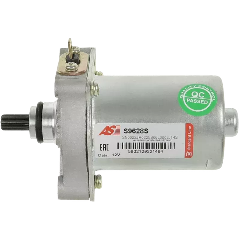 Démarreur 12V 9 dents AS-PL UD19028S, HONDA 31210-KWW-742, ALANKO 10437995, LESTER 30796, WAI / TRANSPO 30796N