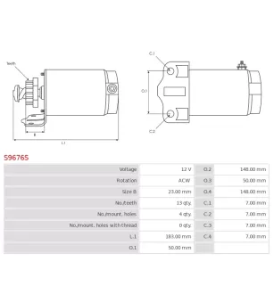 Démarreur 12V 23mm 9 dents HONDA 31200-402-700, 31200-465-671, 31200-KB4-008, 31200-KB4-700, 31200-KC2-315
