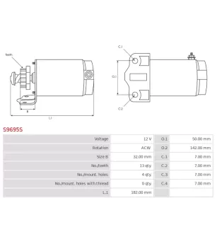 Démarreur 12V 13 dents AS-PL UD19102S, WILSON 71-26-18592