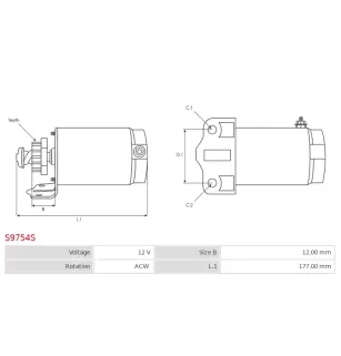 Démarreur 12V AS-PL UD19192S, CARGO 111961, DELCO RM00058, PRESTOLITE 46-2001, 46-2415