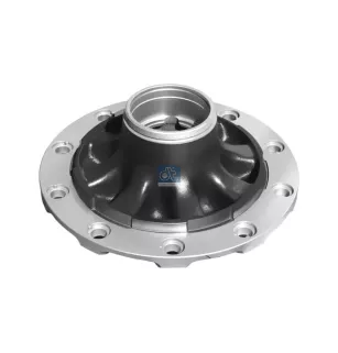 Moyeu de roue, sans roulements, d1: 110 mm, d2: 130 mm, D: 380 mm, 10 bores, b: 22 mm, P: 335 mm, M125 x 2, H: 194 mm